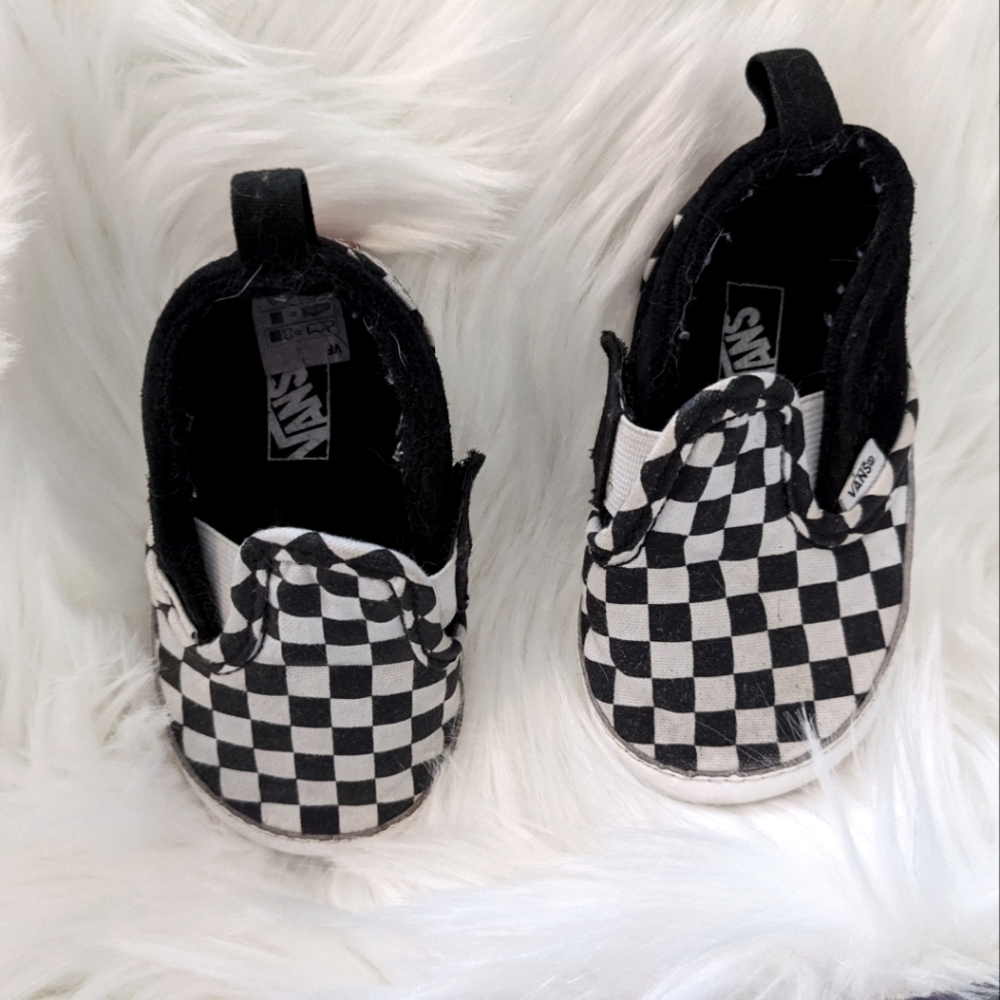 Baby black and white checkered vans